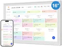 Digital Calendar, 16 inch Wall Planner Smart WiFi Electronic Calendar&Chore Chart, IPS Touch Screen HD Display for Family Schedules, Share Moments Instantly from Anywhere (White, 16)