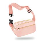 FIORETTO Bumbags for Ladies Fashion Bum Bag Fanny Pack with Organized Pockets Mini Belt Bag Waist Bag with Adjustable Strap for Dog Walking Running Travel Pink