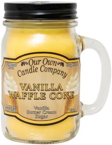 Our Own Candle Company, Vanilla Waffle Cone Scented Mason Jar Candle, 100 Hour Burn Time, Made in The USA - 13 Ounces