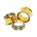 ANAZOZ 22mm Ear Plugs for Men,Stainless Steel Ear Gauge Kit Gold Piercing Jewelry 2Pcs Gold Hoop