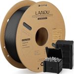 LANDU PETG Filament 1.75mm,3D Printer Filament 1kg Cardboard Spool(2.2lbs),Dimensional Accuracy +/- 0.02mm,Neatly Wound PETG 3D Printing Filament Fits for Most FDM 3D Printers,Black PETG