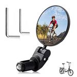 Handlebar Bike Mirror,Bike Mirror Handlebar End Side Mount,HD Safety Rear View Mirrors,Convex Mirror with 360 Degrees Rotational Adjustable Handlebar,for Mountain Road Bike Cycling