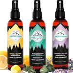 Lumi Outdoors Natural Shoe Deodorizer Spray 3 Pack Bundle - Lemon Eucalpyuts, Citrus Tea Tree, Lavender Tea Tree