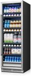 Yeego 24 Inch Large Capacity Beverage Refrigerator, 378 Cans Beverage Cooler with Glass Door & Lock, Built-In or Freestanding Drink Fridge for Soda, Beer & Wine, Office, Bar or Entertainment Area