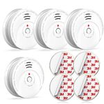 π±ππππ Smoke Detector, Smoke Alarm with Advanced Photoelectric Technology, Smoke Detector with Test Button and Low Battery Reminder, Fire Alarm with Battery Backup Used in Home, AW106, 4 Packs