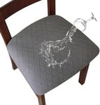 Genina Waterproof Seat Covers for Dining Room Chairs Covers Dining Chair Cover Kitchen Chair Covers (Dark Gray, 6 Pcs)