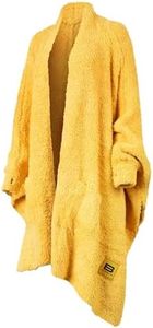 Big Blanket Co Premier Plush Wrap Sunflower | Ultra-Soft Wearable Blanket | Oversized Plush Poncho Cape | One Size Fits All