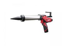 Milwaukee M12 PCG/400A-201B M12 Caulking Gun 400ml Aluminium Tube (1 x 2ah Li-ion Battery, Charger, Bag)