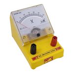 Om Meters EDM-80 Desk Stand Analog 0-30V DC Voltmeter (Yellow)