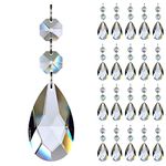 GOLDENHAITAI 20Pcs Teardrop Chandelier Crystals, Crystal Chandelier Prisms Pendants Parts Beads, Hanging Crystals for Chandeliers (50mm Clear)