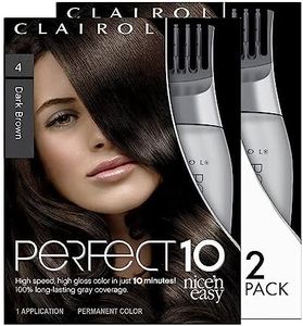 Clairol Nice'n Easy Perfect 10 Permanent Hair Dye, 4 Dark Brown Hair Color, 2 Count