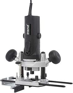 Trend T4 1/4 Inch Variable Speed Workshop Router and Kitbox, Perfect for Hinge Cutting, Timber Profiling & Hand Carving, 850W, 240V, T4EK, Black