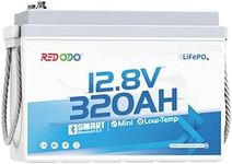 Redodo 12.8V 320Ah Mini LiFePO4 Lithium Battery, 15000+ Deep Cycles, IP65 for RV Boondocking & Off-Grid, w/Bluetooth & Low-Temp Cutoff, 4 Pack
