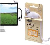 Monkey Business Ginger The Cat Tail Hook for Computer Screen, Desk Headphone Hanger Organizer Decorative Hooks, for Computer Accessories (White)