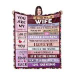 eBoutik - "To My Wife Gift Poem Love Letter Blanket From Husband/Wife - I Love You Letter Printed Warm Throw For Romantic, Birthday or Anniversary (130cm x 150cm)