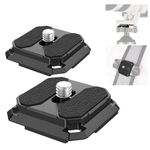 NEEWER 2 Pack Quick Release Plate 38mm Square Arca Type QR Camera Mount Plate Compatible with Peak Design Capture V3 Camera Clip, Tripod Head to Shoulder Strap Quick Switch with 4 Safety Pins, QPR-5