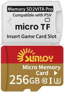 SD2Vita 6.0 PS Vita Memory Card Adapter with 256GB Micro SD Card, High Speed microSDXC UHS-I Flash Memory Card with PSVita SD Card Adapter for PSV 1000/2000 PSTV FW 3.60 HENkaku Enso System