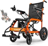 SuperHandy GoRide Electric Wheelchair - Lightweight (39lbs), Foldable, Dual Brushless Motors, Zero Turn, Electromagnetic Brake, Portable Design for Enhanced Mobility (220Lbs Capacity)