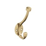 Amerock H55465CZ | Adare Double Prong Decorative Wall Hook | Champagne Bronze Hook for Coats, Hats, Backpacks, Bags | Hooks for Bathroom, Bedroom, Closet, Entryway, Laundry Room, Office