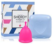 SHORDY Menstrual Cup, Silicone Cup (Small), Soft & Flexible, Coupe Menstruelle Kit for Women Up to 12 Hours of Comfort, Eco-Friendly Period Cup & Safer Alternative to Pads & Tampons (Pink)