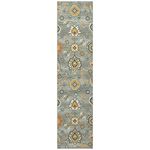 Maples Rugs Fleur Contemporary Motif Hallway Entryway Runner Non Skid Runner Rug [Made in USA], Radiant Grey, 2' x 8'