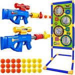 Shooting Game Toy for Age 5 6 7 8 9 10 11 12 Years Old Boys Girls, for Kids, 24 Foam Balls & 2 Popper Air Blaster Guns, Best Kids Indoor Outdoor Toys (Compatible with Nerf Toy Guns)