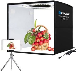 Portable Photo Studio Light Box, PULUZ 25×25cm Professional Dimmable Shooting Tent Kit with 160 LEDs Lights & 6 Kinds Double-Sided Color Backgrounds for Product Photography (B-25×25cm)