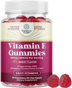 Natures Craft Vitamin E Gummies for Skin Care - High-Potency Vitamin E 400 IU Skin Supplement - Delicious & Easy-to-Take Supplement Promote Health Immune Support & Cellular Protection (1 Month)