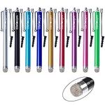 Wisdompro 9 Pack Stylus Pens, Bundle of 4.4 inch Colourful Universal Styli Pens with Lanyard Tether for Capacitive Touch Screen iPads, Tablets, iPhones, Samsung Galaxy Note/Tab (Microfiber Tip)