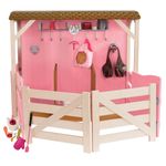 Our Generation – 18-inch Doll Accessories – Horse Stable – Barn Playset – Horse Toys – Kids Ages 3 And Up – Saddle-Up Stables