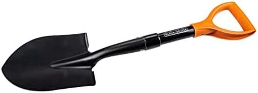BLACK+DECKER Pala – 67 cm – 800 GR – Inossidabile – Testa in acciaio al carbonio e manico in fibra di vetro – Nero