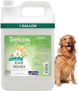 TropiClean Cocoa Butter Ear Wash for Dogs & Cats | Alcohol Free Dog Ear Cleaner Solution | Pet Ear Wash Derived from Natural Ingredients | Made in The USA | 1 Gallon