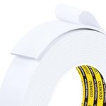 EVA Single-Sided Adhesive White Foam Tape, Single-Sided Sealing Strip Foam Pad Sponge Tape Window Weatherproof, Self-Adhesive Insulation Sealing Tape (White) 0.98inX16.4FT