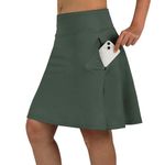 ANIVIVO Women's Skorts Skirts 20" Knee Length,Long Tennis Golf Sports Casual Skirts with High Waisted Zipper Pockets