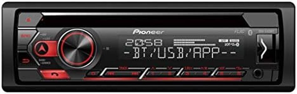 Pioneer DEH-S420BT 1-DIN CD Tuner with Bluetooth, USB, Spotify, Pioneer Smart Sync App and Compatible with Apple and Android Devices, Black White