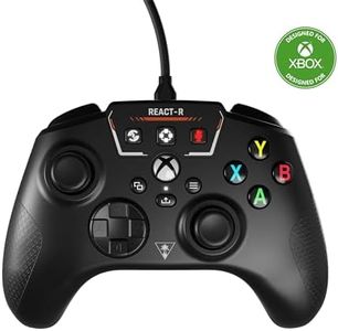 Turtle Beach REACT-R Controller Wired Game Controller – Licensed for Xbox Series X & Xbox Series S, Xbox One & Windows – Audio Controls, Mappable Buttons, Textured Grips – Black