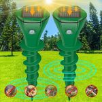 Mole Repellent Ultrasonic Outdoor, 2024 Solar Rat Repeller Waterproof Sonic Mole Deter for Gophers, Voles, Moles, Chipmunks, Groundhogs, Snakes, Gopher Repellent for Garden Lawn- 2 Pack