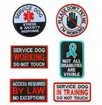 Antrix 6 Pcs Service Dog Working in Training Do Not Touch Pet Stress & Anxiety Response Access Required by Law No Exceptions Tactical Hook & Loop Emblem Badge Patch for Medium and Large Dogs Harness