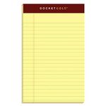 Tops Docket Gold Writing Pads, 5" x 8", Jr. Legal Rule, Canary Paper, 50 Sheets, 6 Pack (99704)