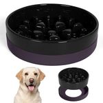 Sted Ceramic Slow Feeder Dog Bowls for Medium Large Breed, Slow Feeding Dog Bowl, Dog Food Bowls for Fast Eaters, Slow Down Eating, Puzzle Dog Food Bowl with Silicone Base, Maze Black