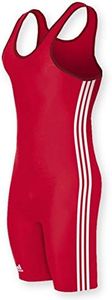 adidas aS102s Lycra 3 Stripe Wrestling Singlet -:Red/White - XS