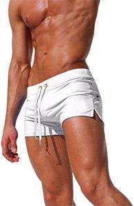 Maillot de Bain pour Homme Trunks Boxer Shorts Pantalon Court de Sport Plage Loisir Cordon de Serrage Ajustable, Blanc, EU L / Tag XL
