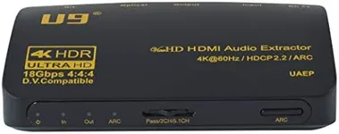 U9 ViewHD Latest HDMI v2.0b 18Gbps 4:4:4 Audio Extractor | RCA L/R Stereo Analog Audio Output SPDIF Toslink Optical Dolbi Digital Plus Audio 4K@60Hz HDR Dolbi Vision HDCP 2.2 ARC | Model: UAEP