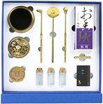 Nvzi 7 Pcs Set Incense Powder Burner Kit DIY Backflow Tower Incense Cone Molds, Agarwood, Chinese Incense Burner Kit, Brass Incense Making Kit