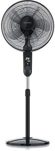 Brandson - Standventilator DC Silent mit Fernbedienung + Display - mobiler Lüfter leise, 24 Geschwindigkeiten - Oszillation 80° - Ventilator energiesparend