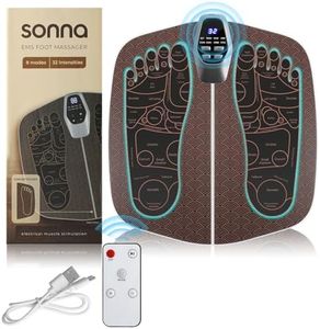 Foot Massager Mat for Neuropathy,EMS Foot Massager for Circulation and Pain Relief, Foldable Feet and Calves Massage Machine with 8 Modes and 32 Intensity Levels for Muscle Relaxation,FSA HSA Eligible