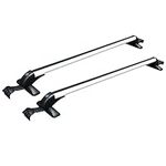 Roof Rack Crossbars Universal Roof Rack Bars, Rooftop Luggage Canoe Kayak Carrier Rack - Fits Cars Without Roof Rail, Black, Silver