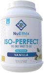 NuEthix Formulations Iso-Perfect Whey Protein Isolate Powder with 24g Protein, Naturally Sweetened with Stevia, Vanilla, 32 Servings