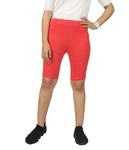 KYDA® Girls's Stretchable Anti Bacterial Cycling Shorts, Yoga & Workout Gym Shorts (Orange 13-14 Yr)