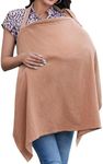 Baby Nursing Covers for Baby Breastfeeding, Muslin Breast Feeding Cover Breathable Privacy Nursing Covers with Rigid Hoop for Mother Nursing Apron, 360° Full Privacy (Brown)